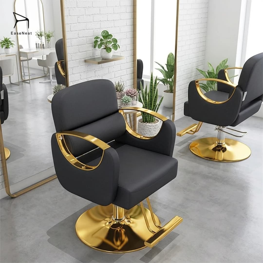 Luxury Heavy-Duty Pink & Gold Hydraulic Styling Chair - Professional Salon Equipment at Beauty Republic Equipment Store